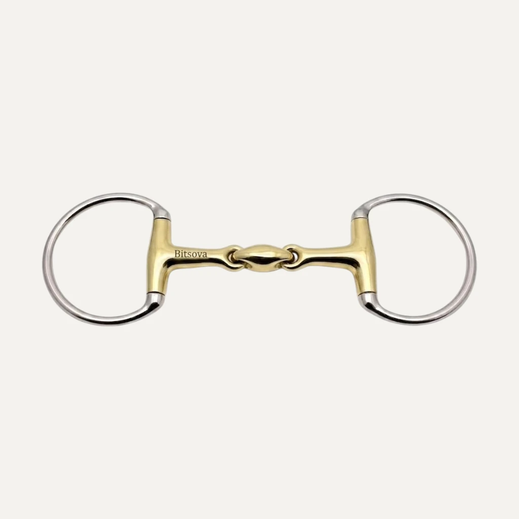 Bitsova Brass Eggbutt Snaffle Bit with Lozenge 1