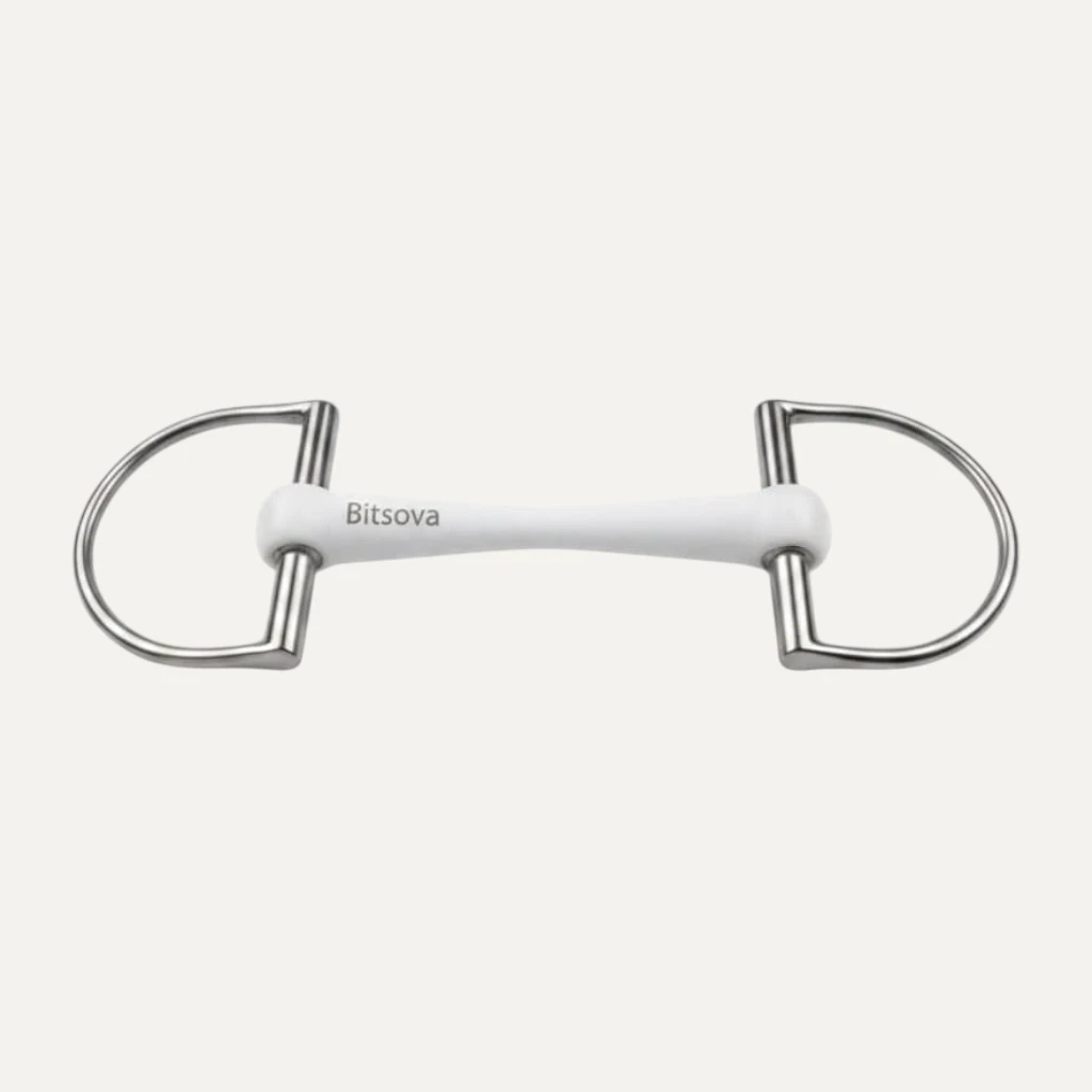 Bitsova Hard Plastic Straight Bar Mouth D-Ring Snaffle Bit 1